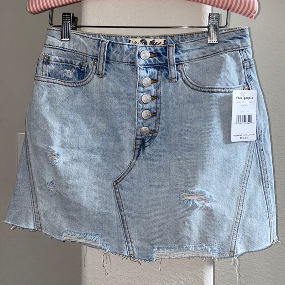 NWT Free People Denim Montauk skirt-size 2 - Picture 3 of 6